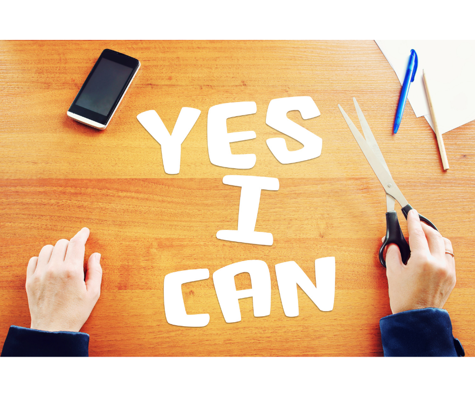 Image of the words "Yes I can. Confidence after setbacks