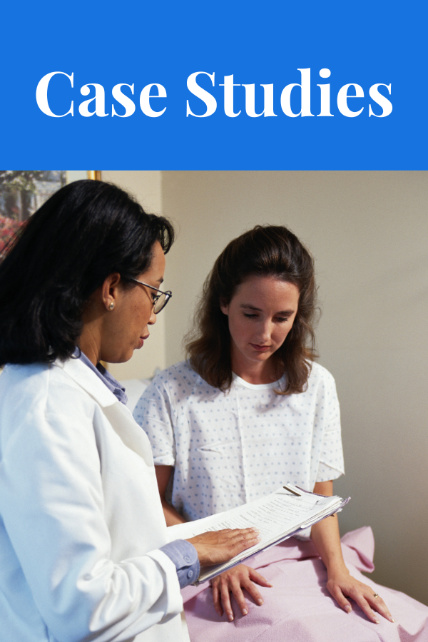Case Studies. Image of a doctor explaining results to a patient